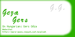 geza gers business card